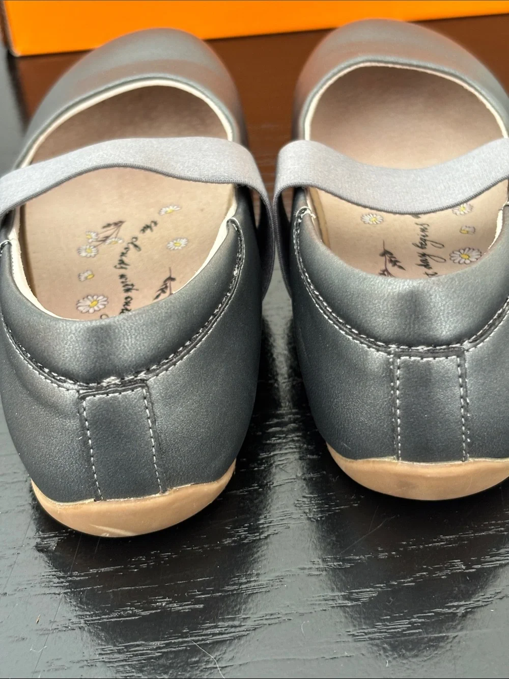 Livie & Luca Metallic Gray Mary Jane Flats for Kids
